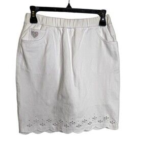 Quacker Factory Scalloped Hem with Rhinestones Skort XS NWTs